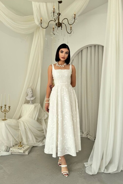 Myra Çiçek Detaylı Elbise