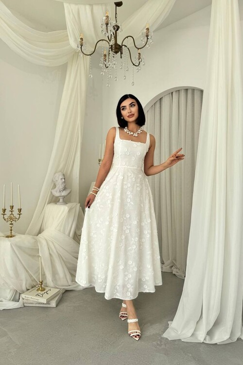 Myra Çiçek Detaylı Elbise