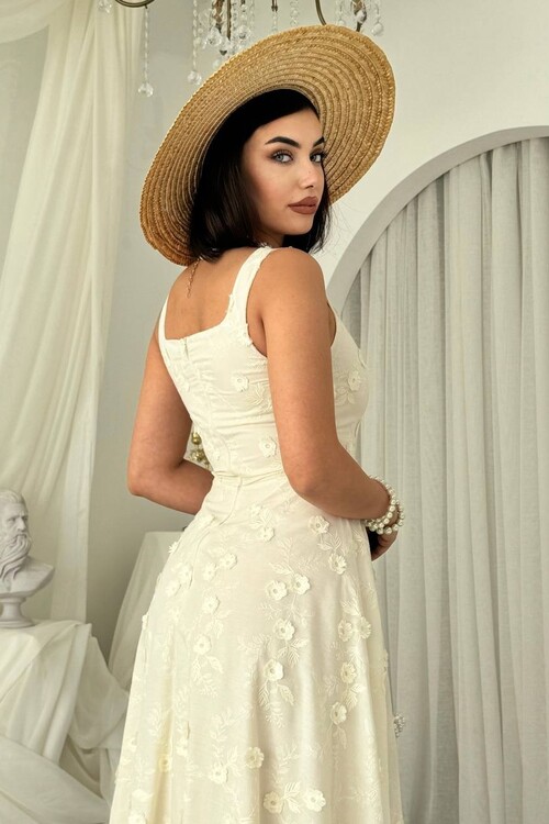 Myra Çiçek Detaylı Elbise