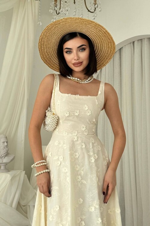 Myra Çiçek Detaylı Elbise