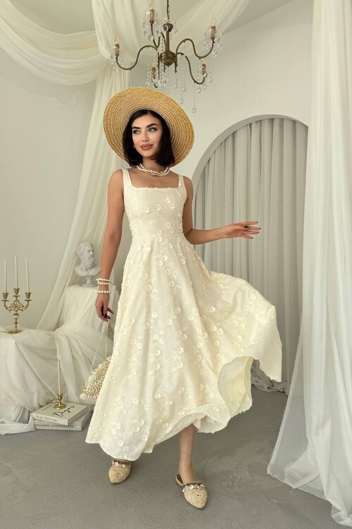 Myra Çiçek Detaylı Elbise