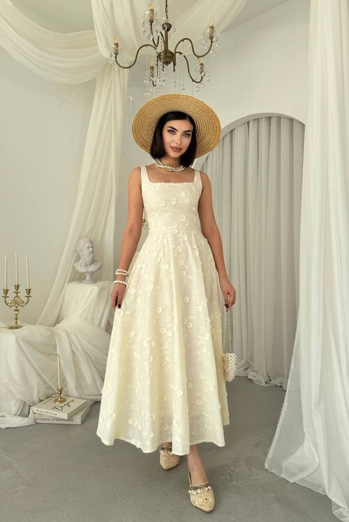 Myra Çiçek Detaylı Elbise