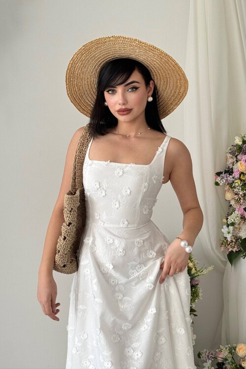 Myra Çiçek Detaylı Elbise