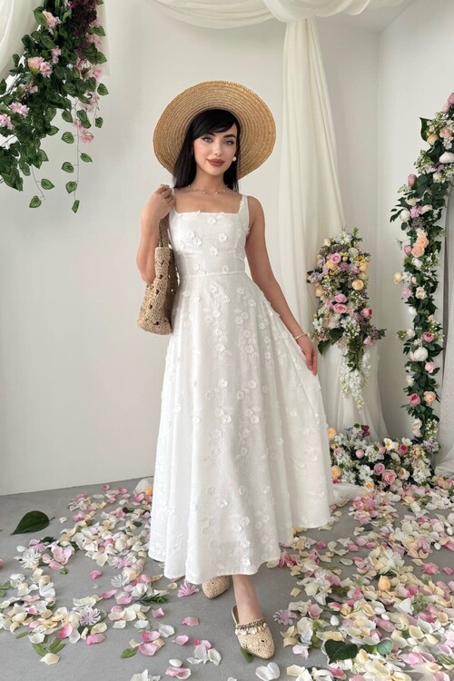 Myra Çiçek Detaylı Elbise