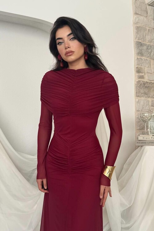 Novia Büzgülü Elbise