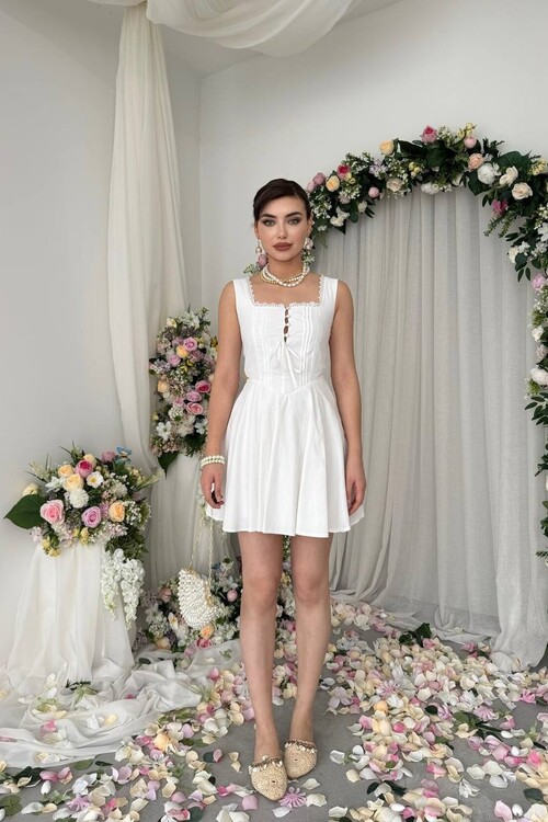 Nuklu Button Detail Dress