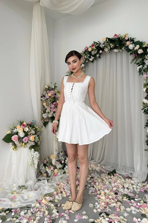 Nuklu Button Detail Dress