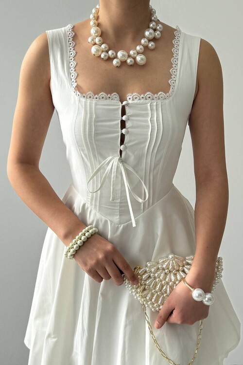 Nuklu Button Detail Dress