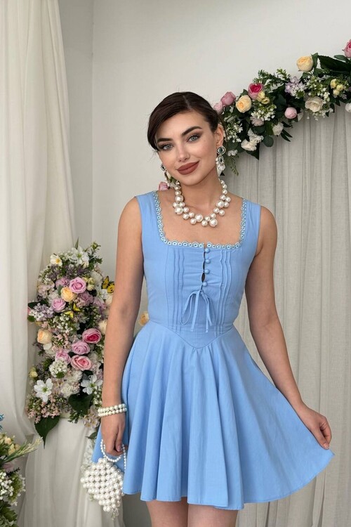 Nuklu Button Detail Dress