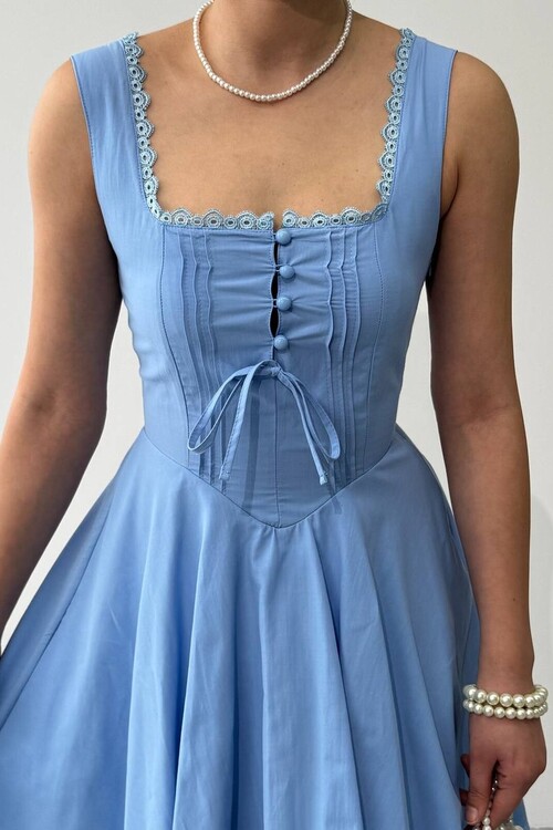 Nuklu Button Detail Dress