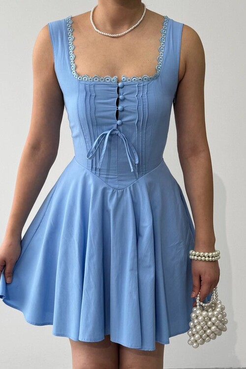 Nuklu Button Detail Dress