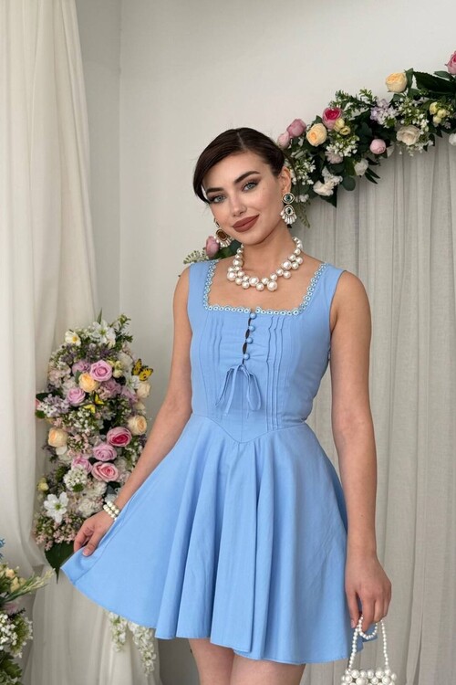 Nuklu Button Detail Dress