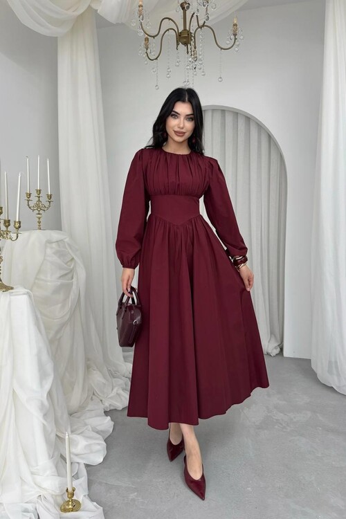 Overa Korsaj Detaylı Elbise