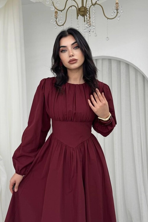 Overa Korsaj Detaylı Elbise