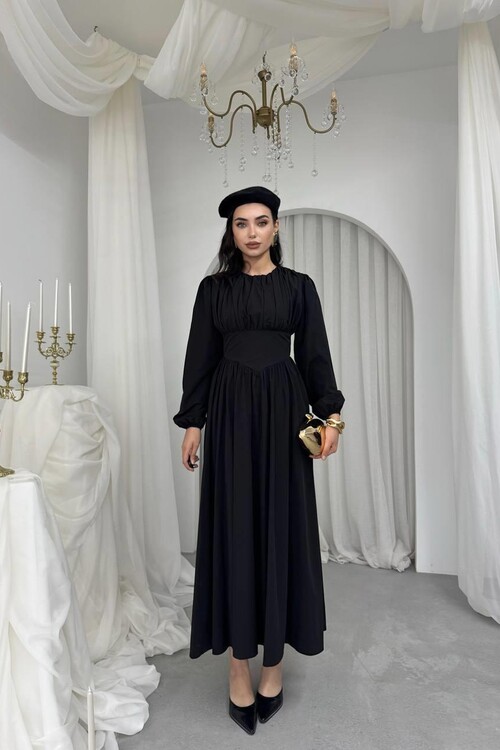 Overa Korsaj Detaylı Elbise