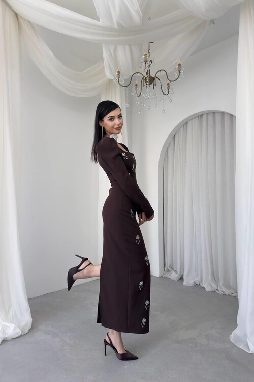 Pera Taş Detaylı Elbise