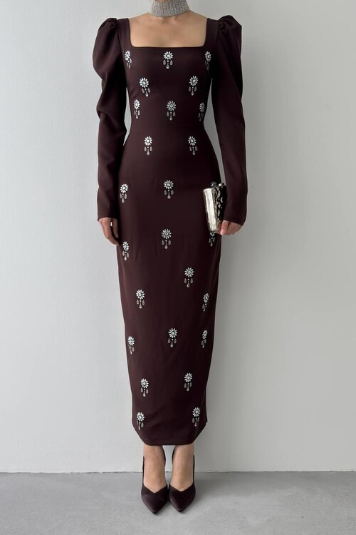 Pera Taş Detaylı Elbise