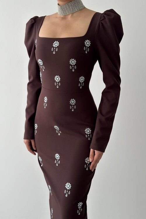 Pera Taş Detaylı Elbise