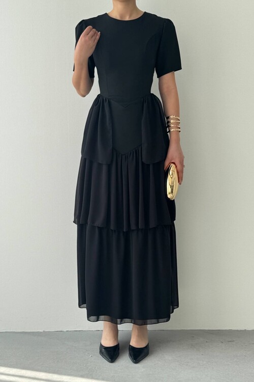 Pola Sırt Korsaj Detaylı Elbise