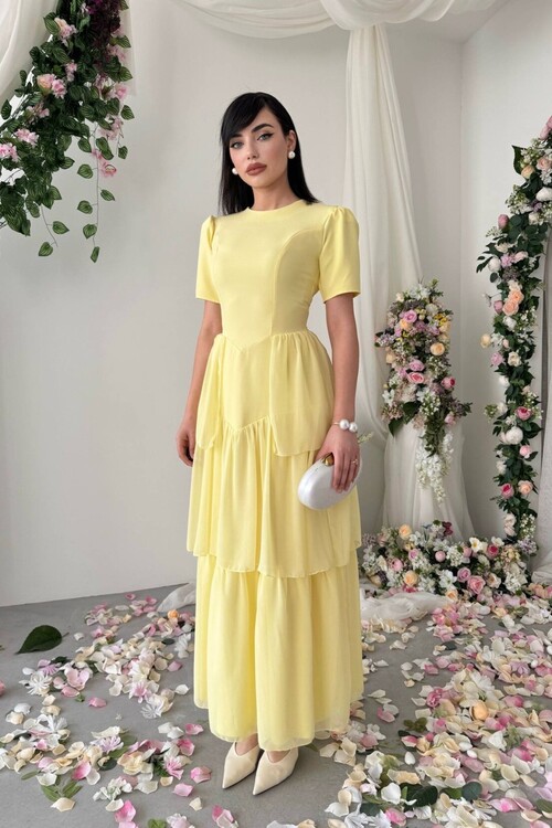 Pola Sırt Korsaj Detaylı Elbise