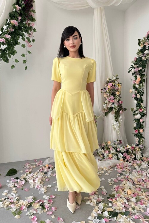 Pola Sırt Korsaj Detaylı Elbise