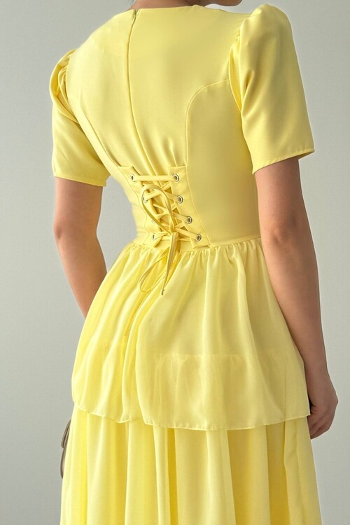 Pola Sırt Korsaj Detaylı Elbise