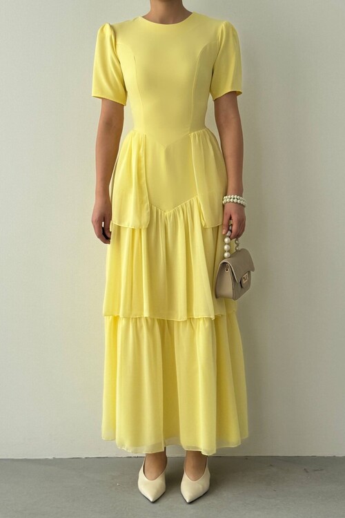 Pola Sırt Korsaj Detaylı Elbise