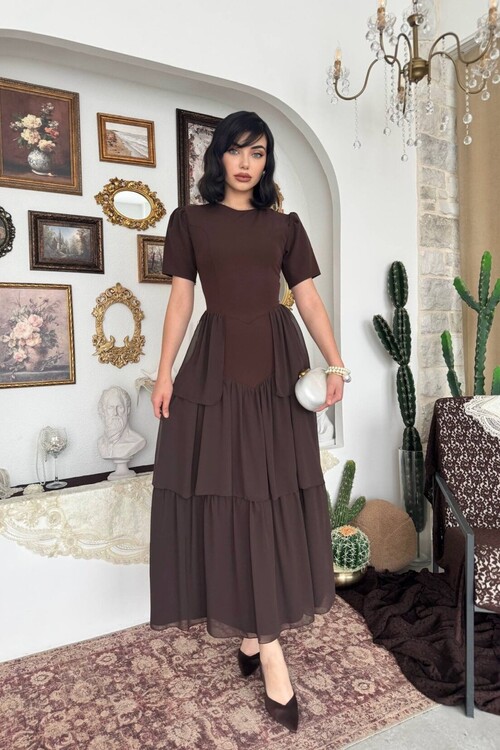 Pola Sırt Korsaj Detaylı Elbise