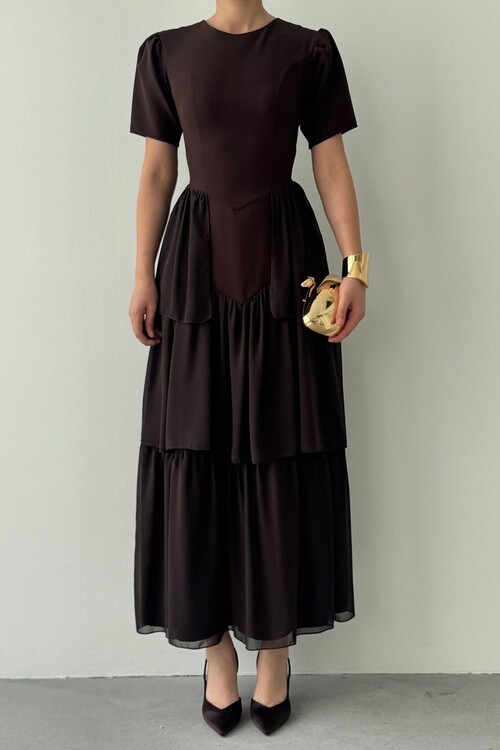 Pola Sırt Korsaj Detaylı Elbise