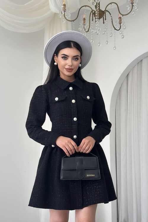 Rina Düğme Detaylı Elbise