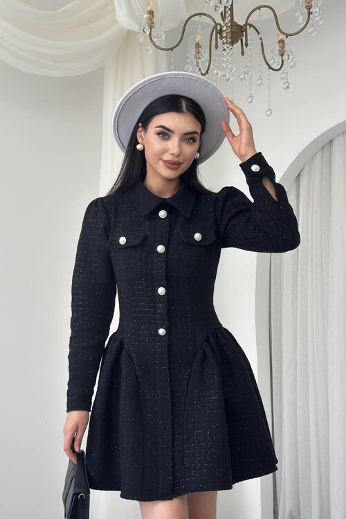 Rina Düğme Detaylı Elbise