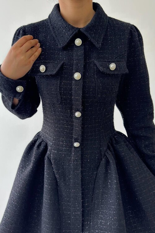 Rina Düğme Detaylı Elbise