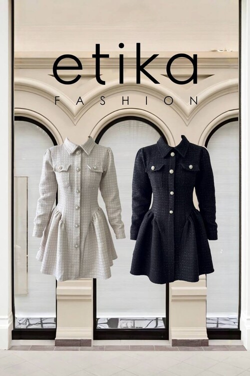 Rina Düğme Detaylı Elbise