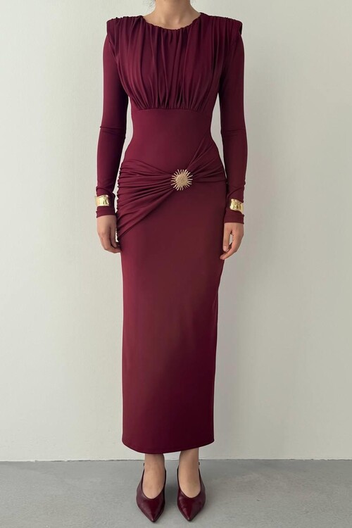 Rıva Broş Detaylı Elbise