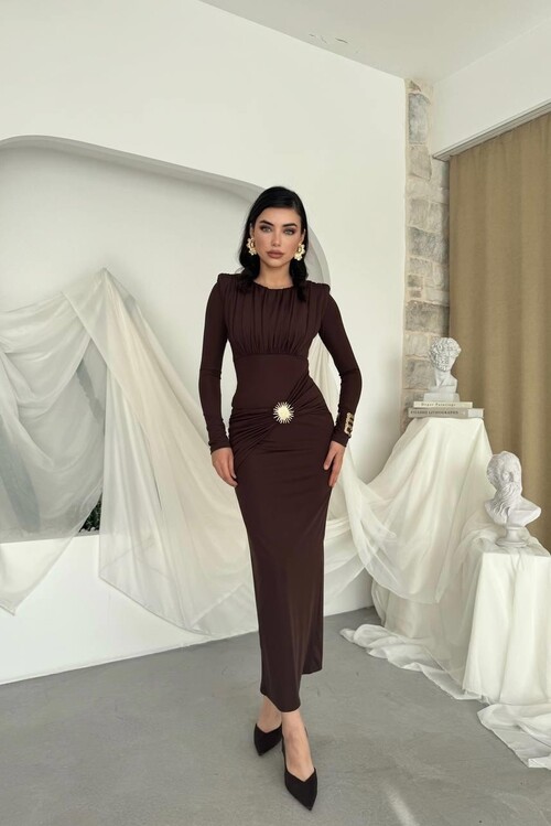 Rıva Broş Detaylı Elbise