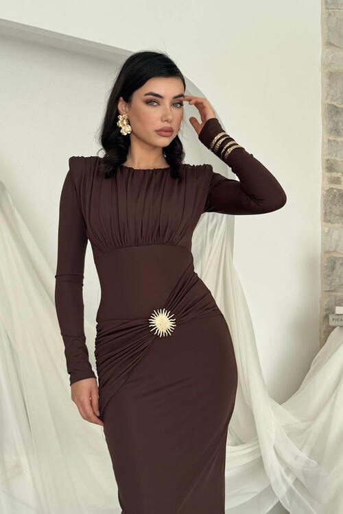 Rıva Broş Detaylı Elbise