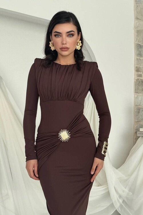 Rıva Broş Detaylı Elbise