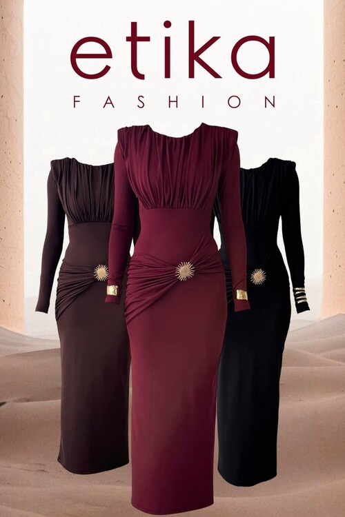 Rıva Broş Detaylı Elbise