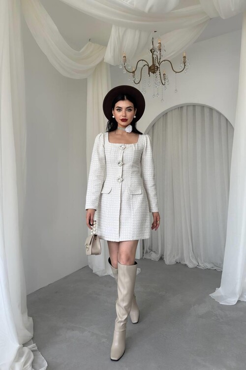 Sassa Düğme Detaylı Elbise