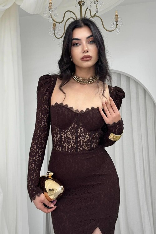 Siena Yırtmaç Detaylı Elbise