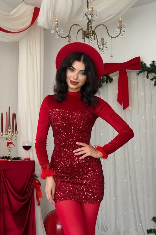 Tepu Tüy Detaylı Elbise