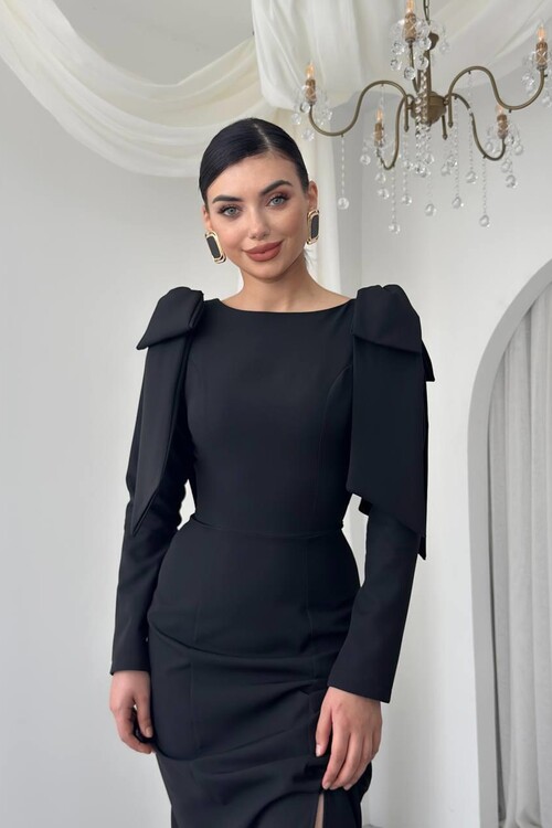 Tıv Bağcık & Düğme Detaylı Elbise