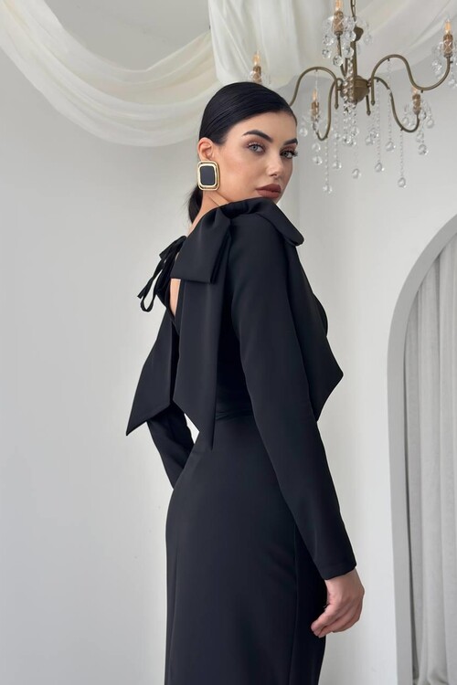 Tıv Bağcık & Düğme Detaylı Elbise