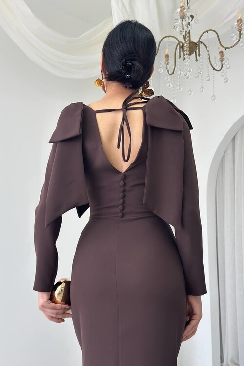 Tıv Bağcık & Düğme Detaylı Elbise