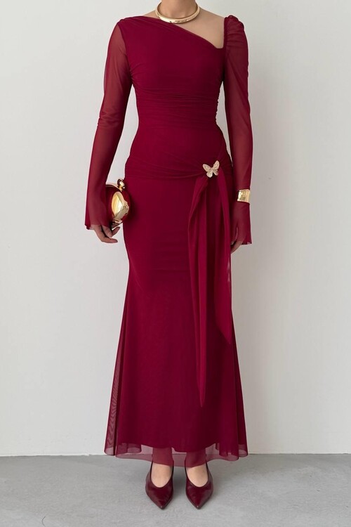 Vesso Broş Detaylı Elbise