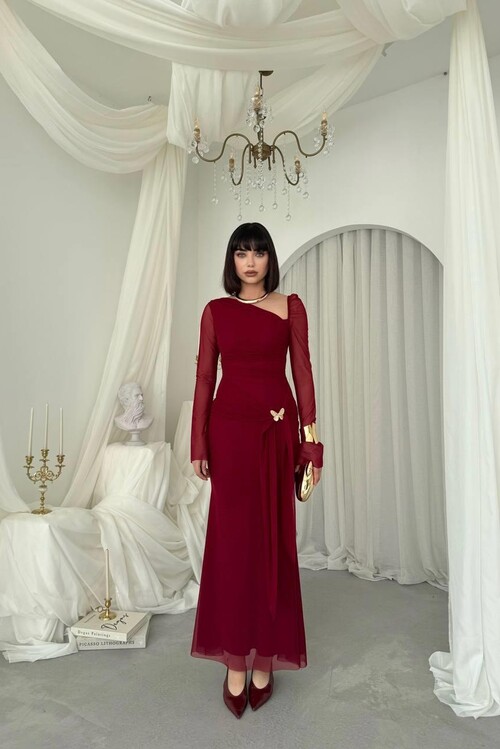 Vesso Broş Detaylı Elbise