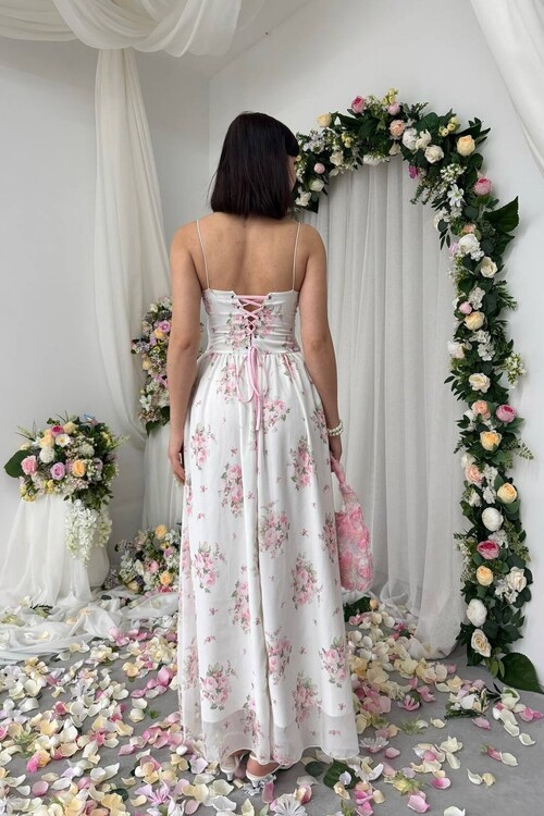 Vrone Lace-Up Detail Dress