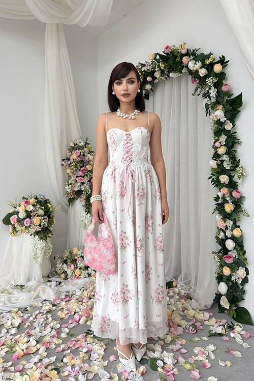 Vrone Lace-Up Detail Dress