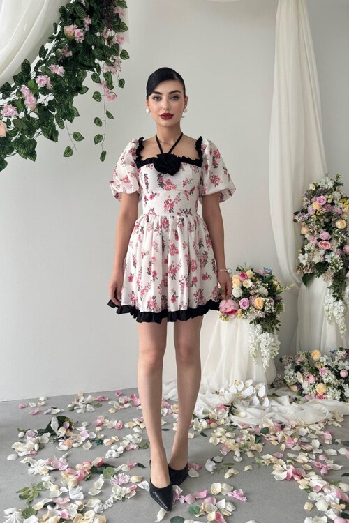 Wismar Gül Detay Elbise