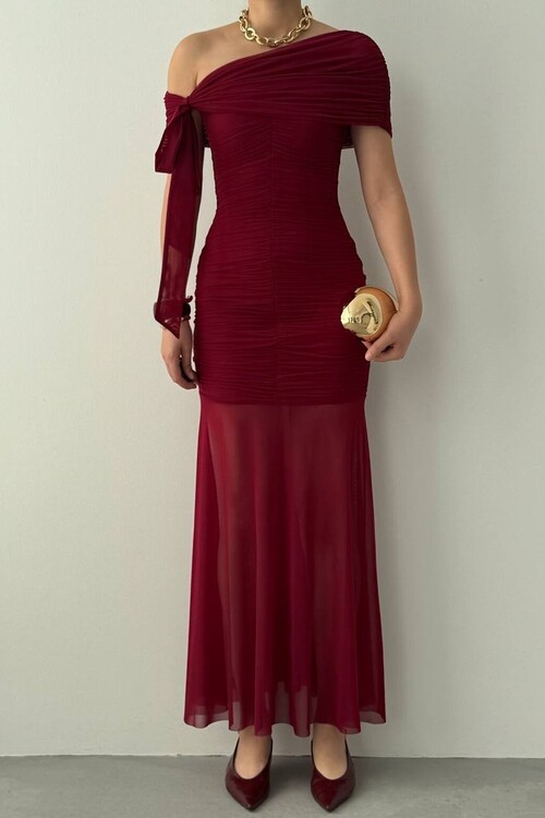 Yenel Shoulder Tie Detail Dress